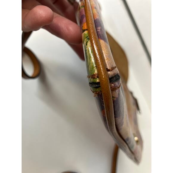 PATRICIA NASH LEATHER MULTI COLOR FLORAL WRITLET CROSSBODY BAG - Picture 13 of 16